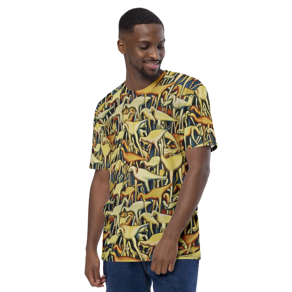 Jurassic Salon on Men's Crew Neck T-Shirt — Left