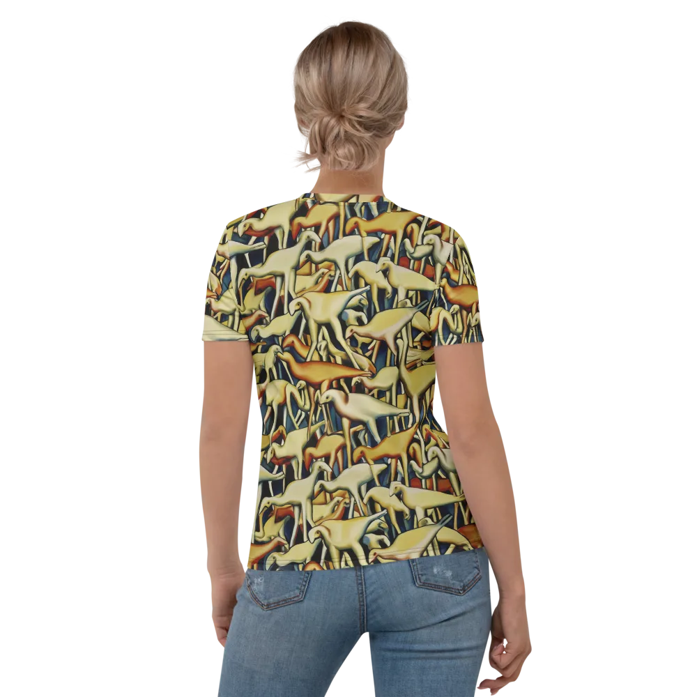Jurassic Salon on Women's Crew Neck T-Shirt — Back