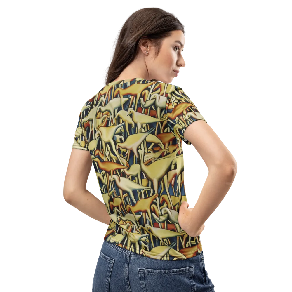 Jurassic Salon on Women's Crew Neck T-Shirt — Back