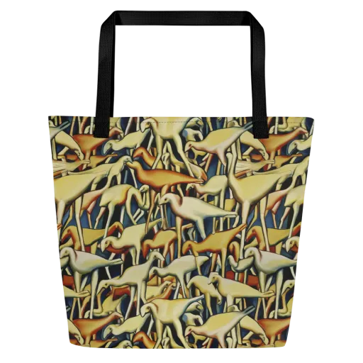 Jurassic Salon on a Large Tote Bag W/ Pocket