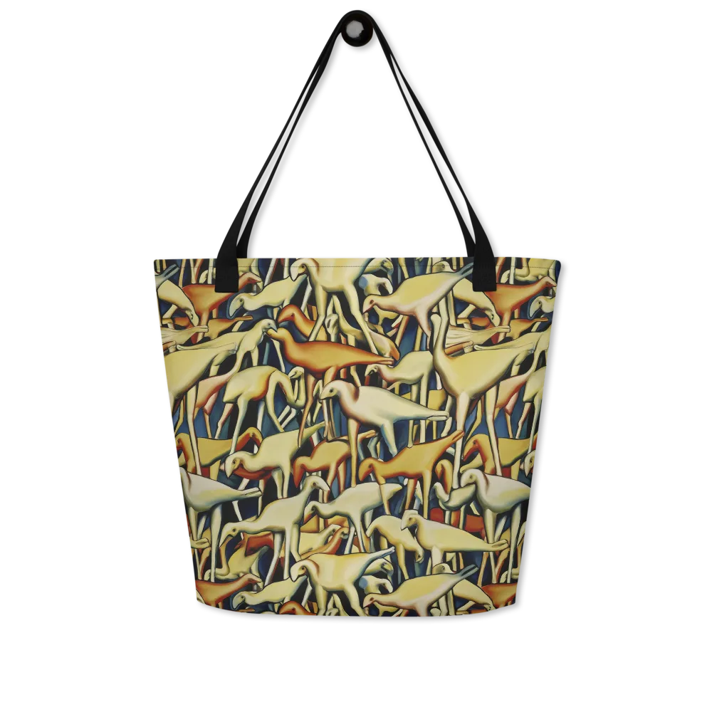 Jurassic Salon on Large Tote Bag W/ Pocket — Front