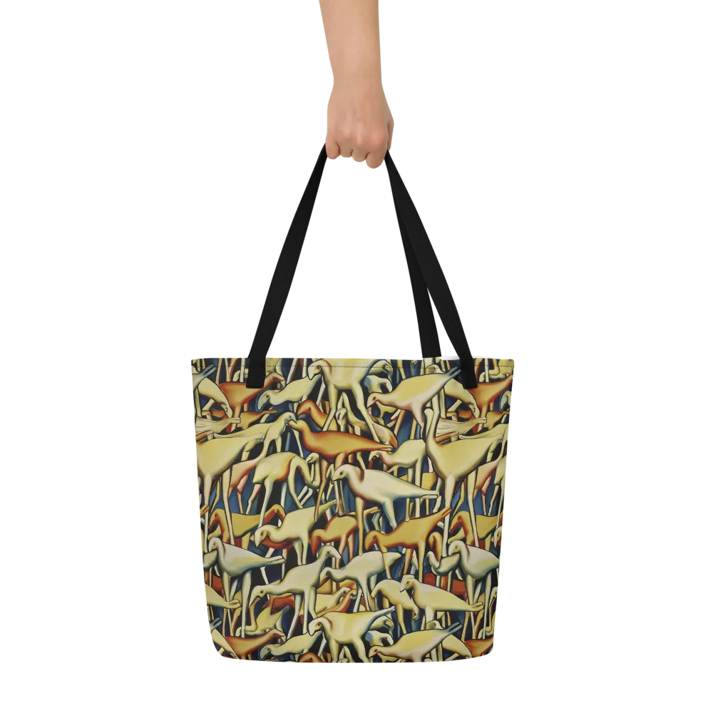 Jurassic Salon on Large Tote Bag W/ Pocket — Front