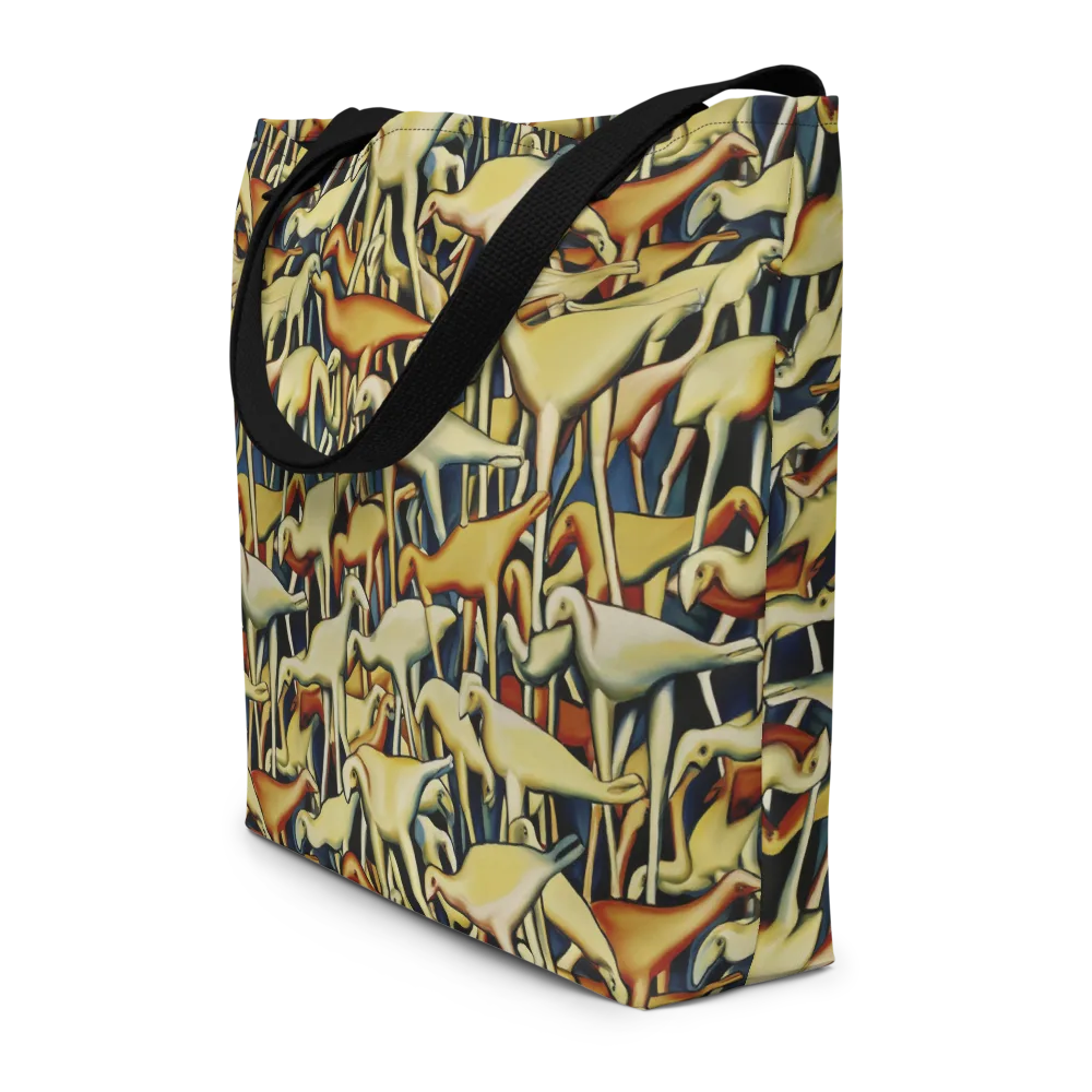 Jurassic Salon on Large Tote Bag W/ Pocket — Front