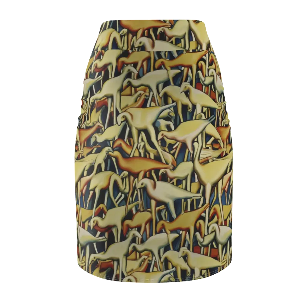 Jurassic Salon on Pencil Skirt — Back
