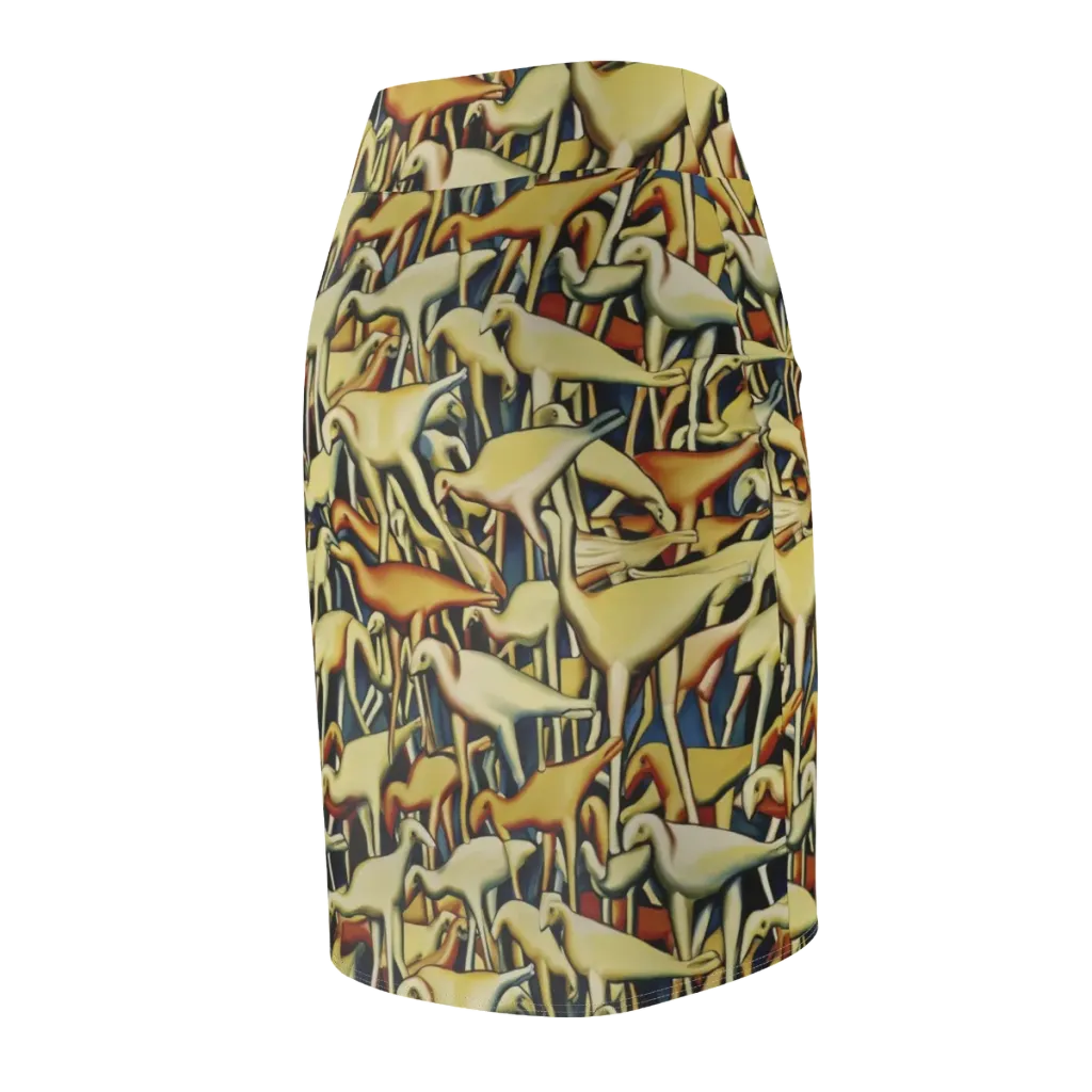 Jurassic Salon on Pencil Skirt — Back Side