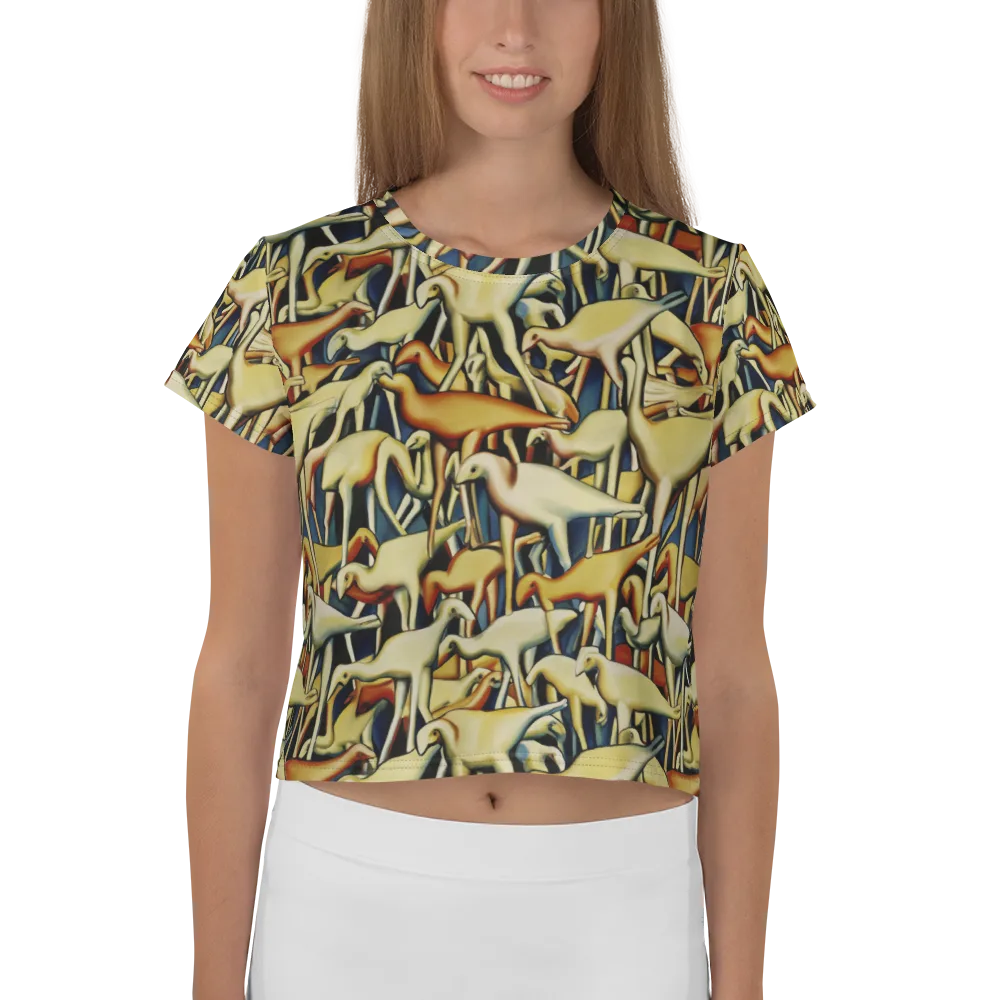Jurassic Salon on Crop Tee — Front