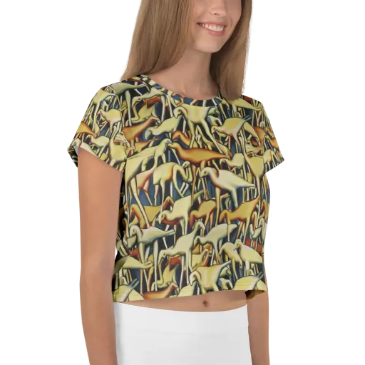 Jurassic Salon on a Crop Tee