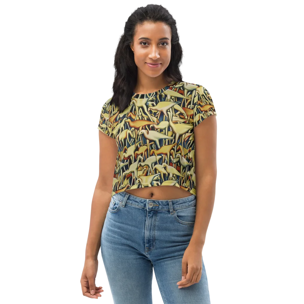Jurassic Salon on Crop Tee — Front