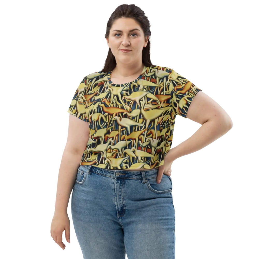 Jurassic Salon on Crop Tee — Front