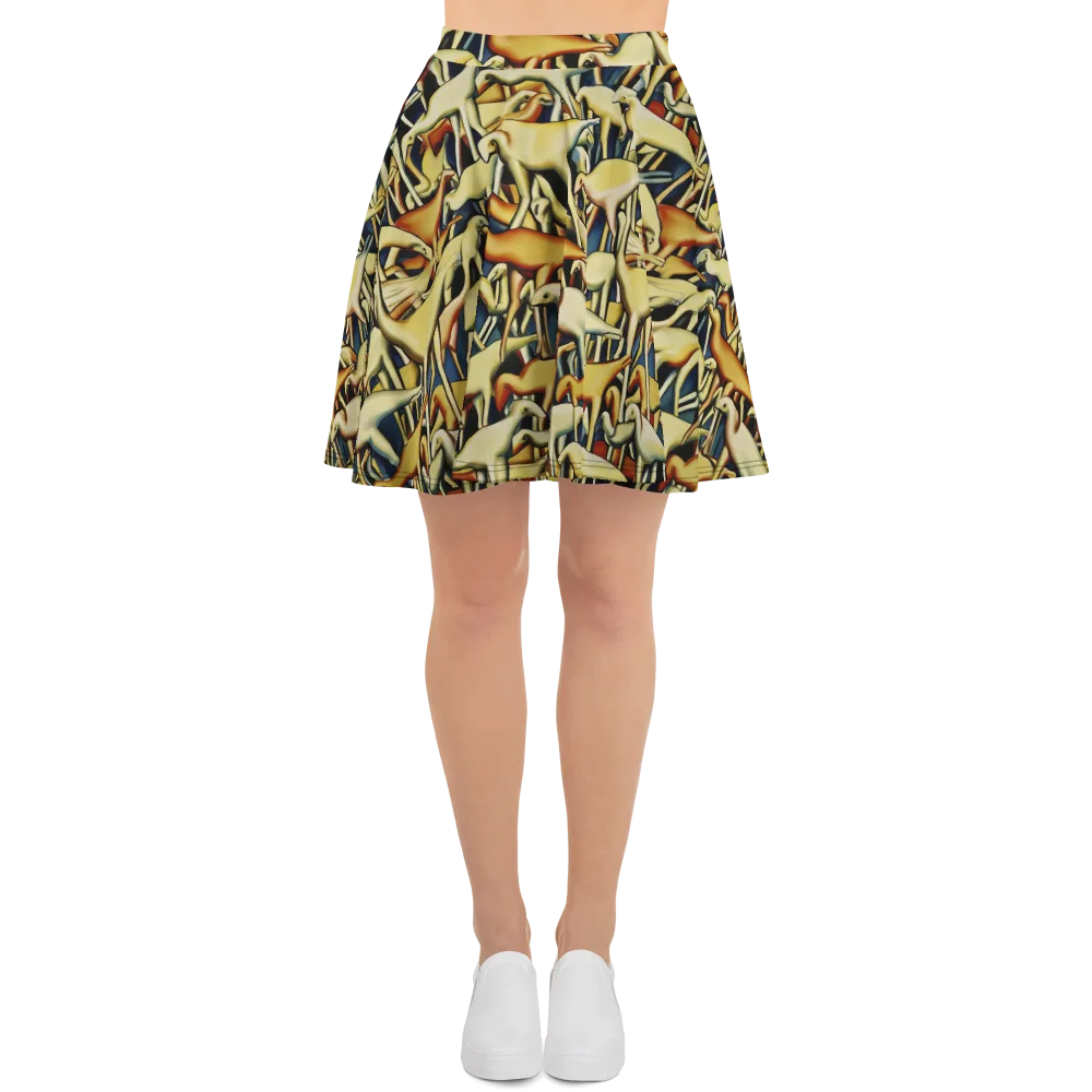 Jurassic Salon on Skater Skirt — Front