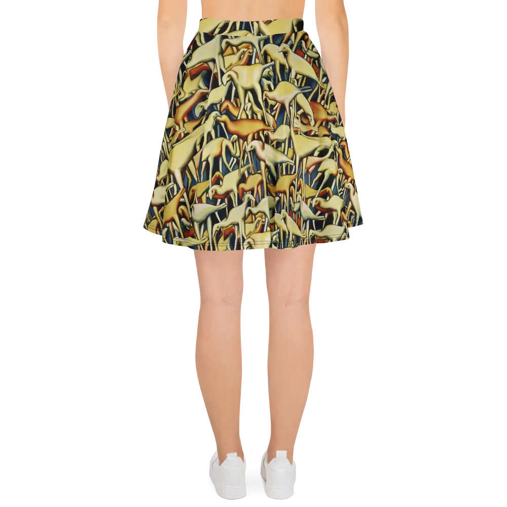 Jurassic Salon on Skater Skirt — Back