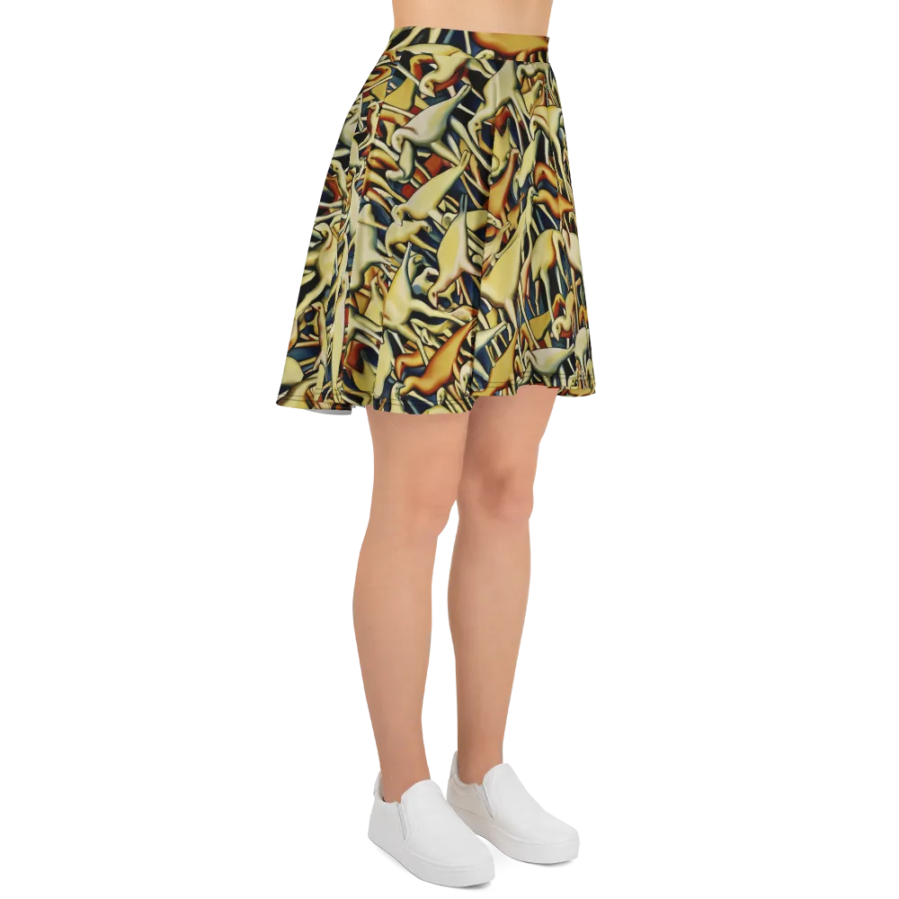 Jurassic Salon on Skater Skirt — Right