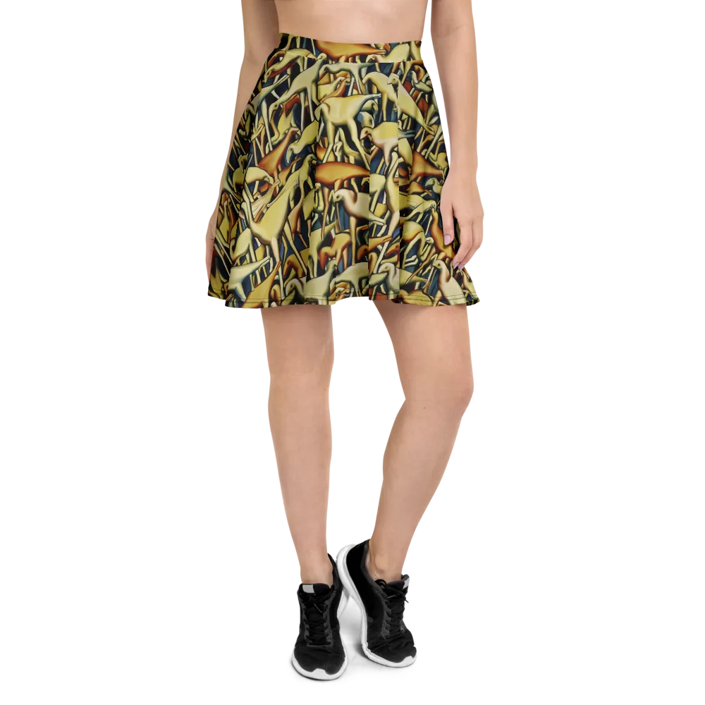 Jurassic Salon on Skater Skirt — Front