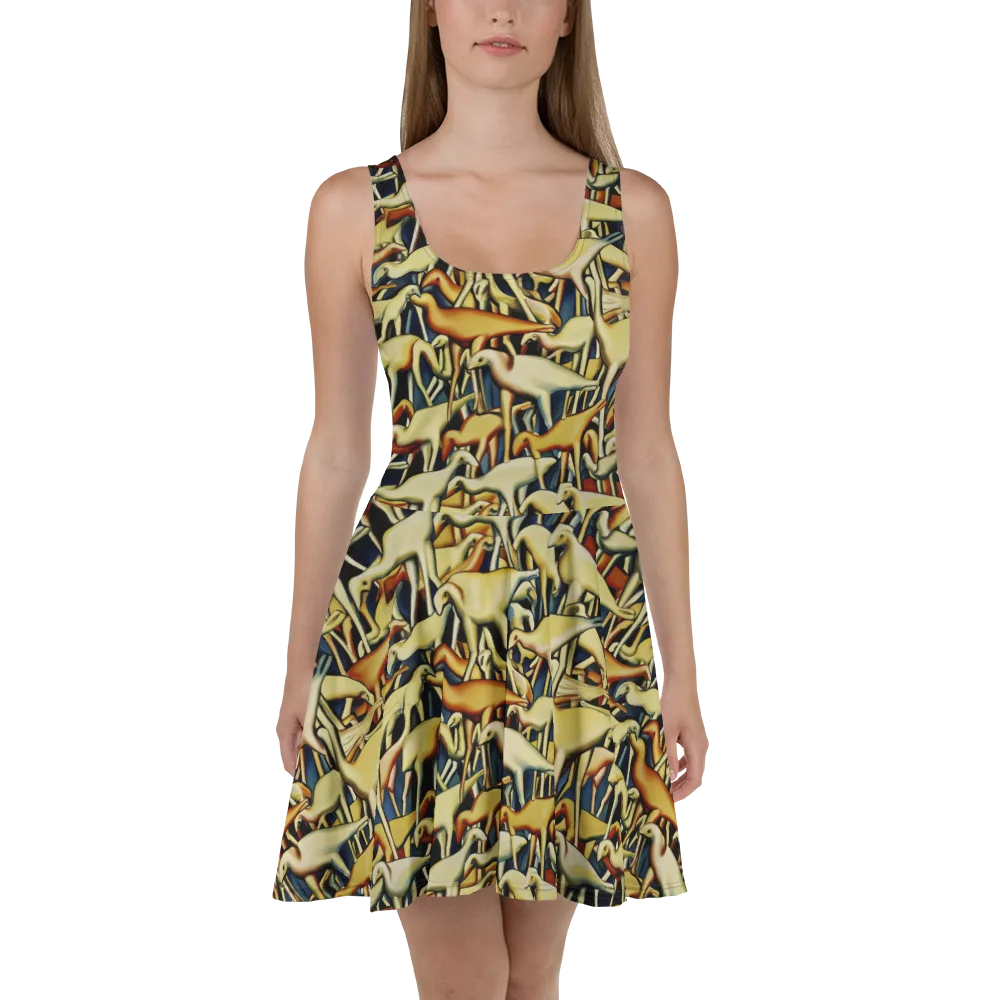 Jurassic Salon on Skater Dress — Front