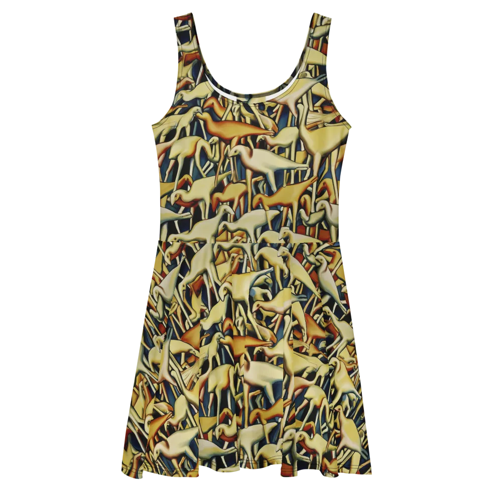 Jurassic Salon on Skater Dress — Front