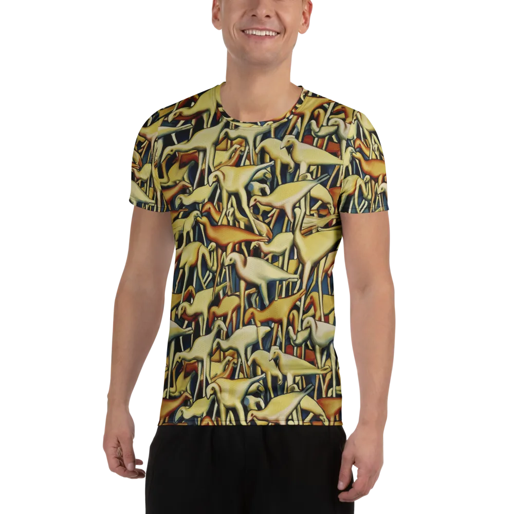 Jurassic Salon on Men's Athletic T-Shirt — Front