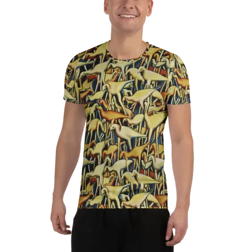 Jurassic Salon on a Men's Athletic T-Shirt
