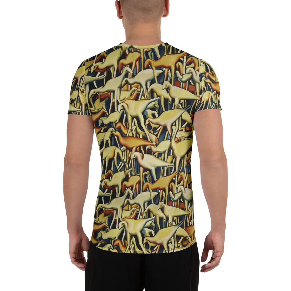 Jurassic Salon on Men's Athletic T-Shirt — Back