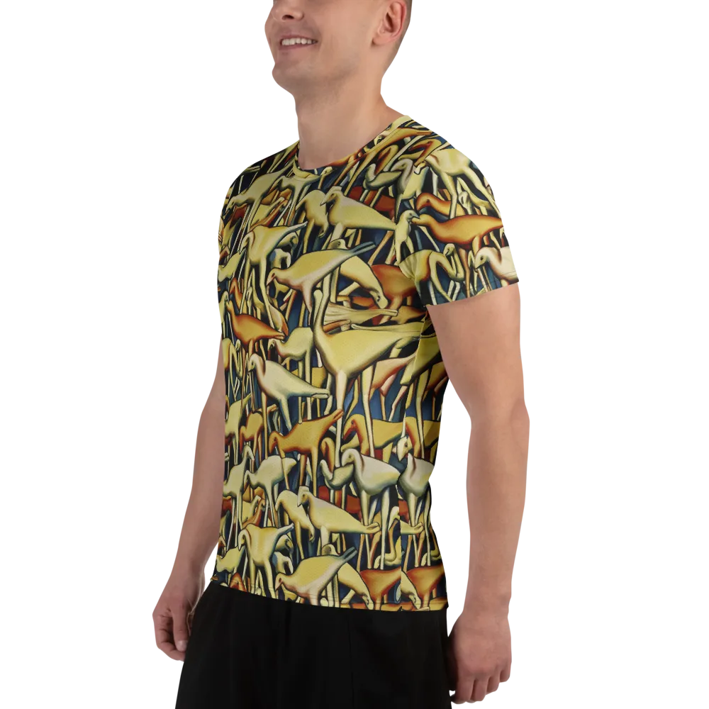 Jurassic Salon on Men's Athletic T-Shirt — Left
