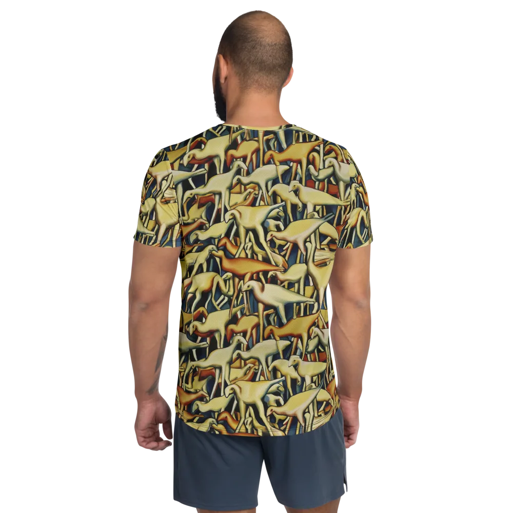 Jurassic Salon on Men's Athletic T-Shirt — Back
