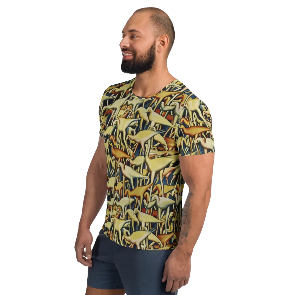 Jurassic Salon on Men's Athletic T-Shirt — Left