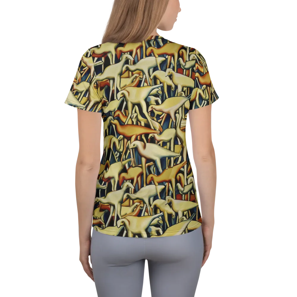 Jurassic Salon on Women's Athletic T-Shirt — Back