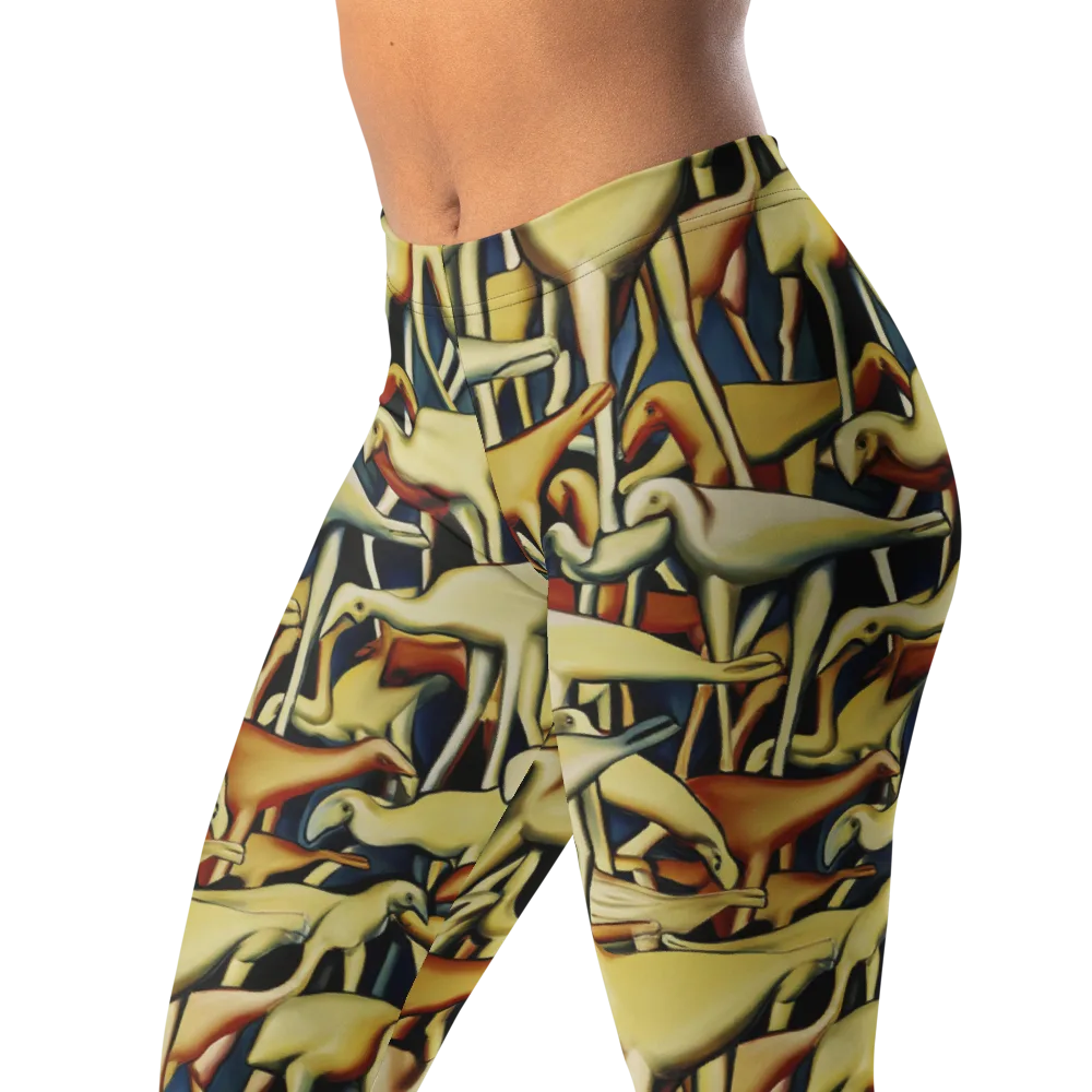 Jurassic Salon on Leggings — Left Front