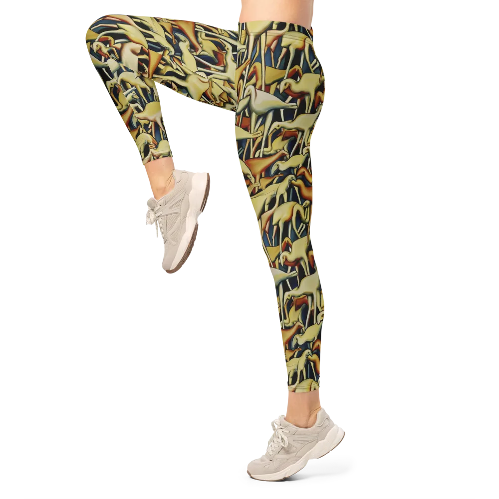 Jurassic Salon on Leggings — Left