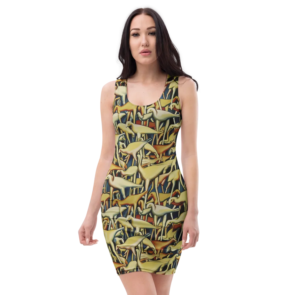Jurassic Salon on Bodycon Dress — Front