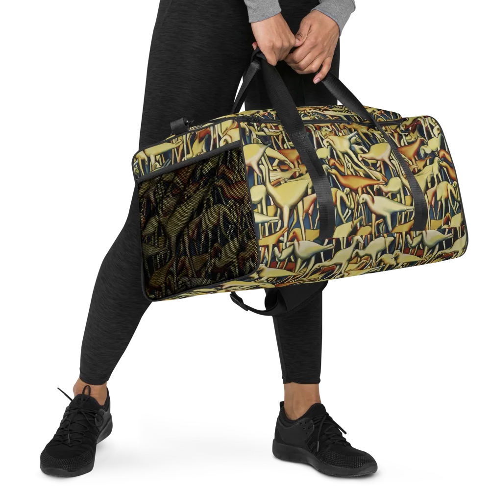 Jurassic Salon on Duffle Bag — Right Front