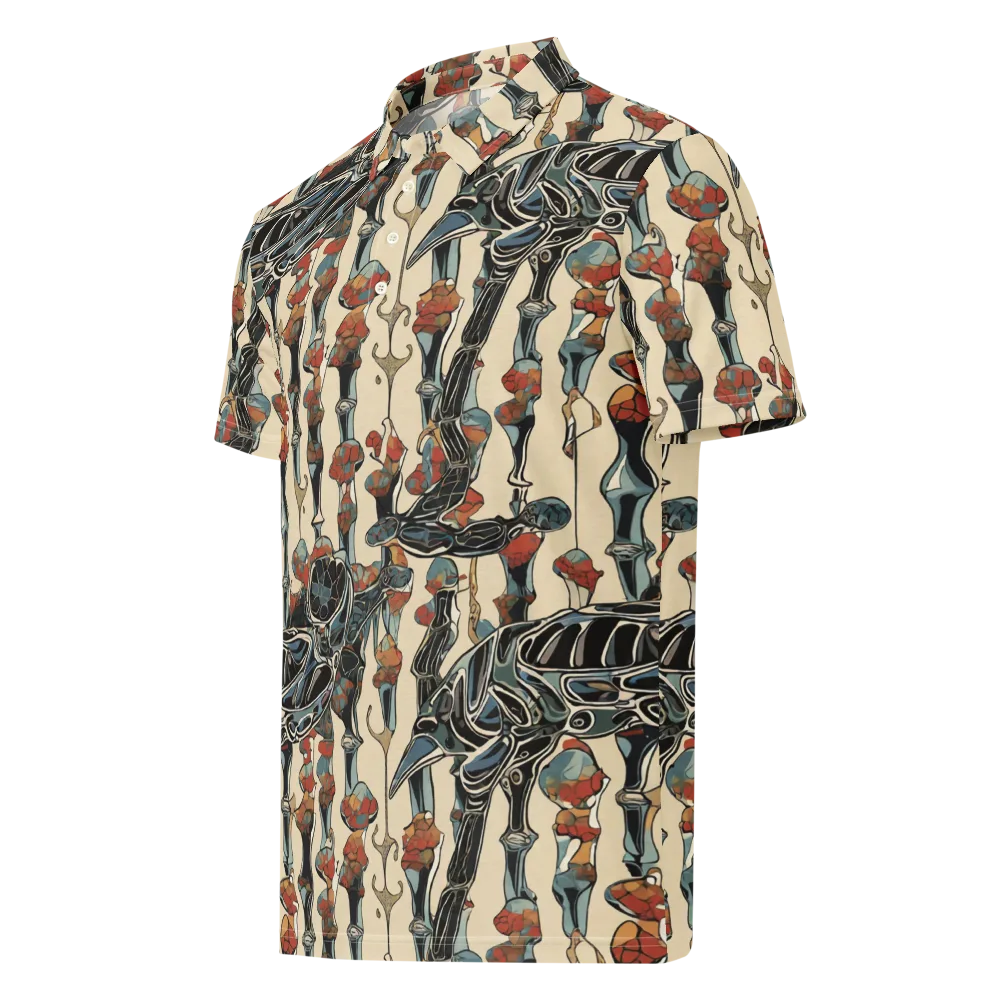 Venetian Fossils on Men's Slim Fit Polo Shirt — Left Front