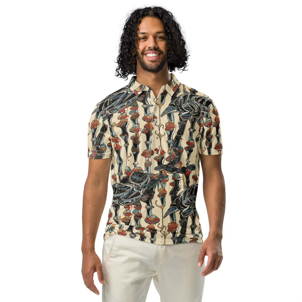 Venetian Fossils on Men's Slim Fit Polo Shirt — Front