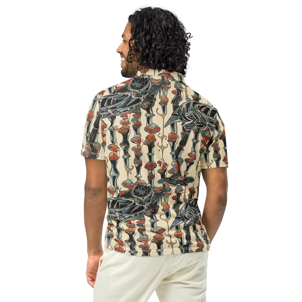 Venetian Fossils on Men's Slim Fit Polo Shirt — Back