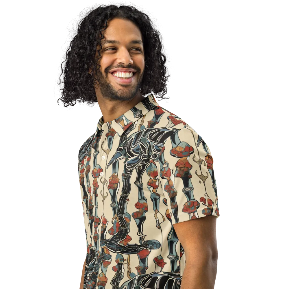 Venetian Fossils on Men's Slim Fit Polo Shirt — Left Front