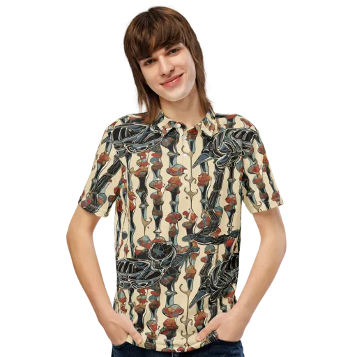 Venetian Fossils on a Men's Slim Fit Polo Shirt