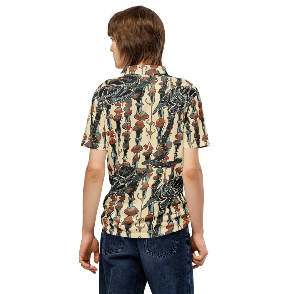 Venetian Fossils on Men's Slim Fit Polo Shirt — Back