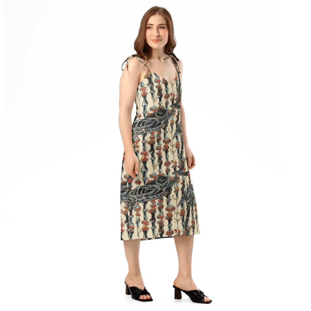 Venetian Fossils on Slip Dress — Right Front