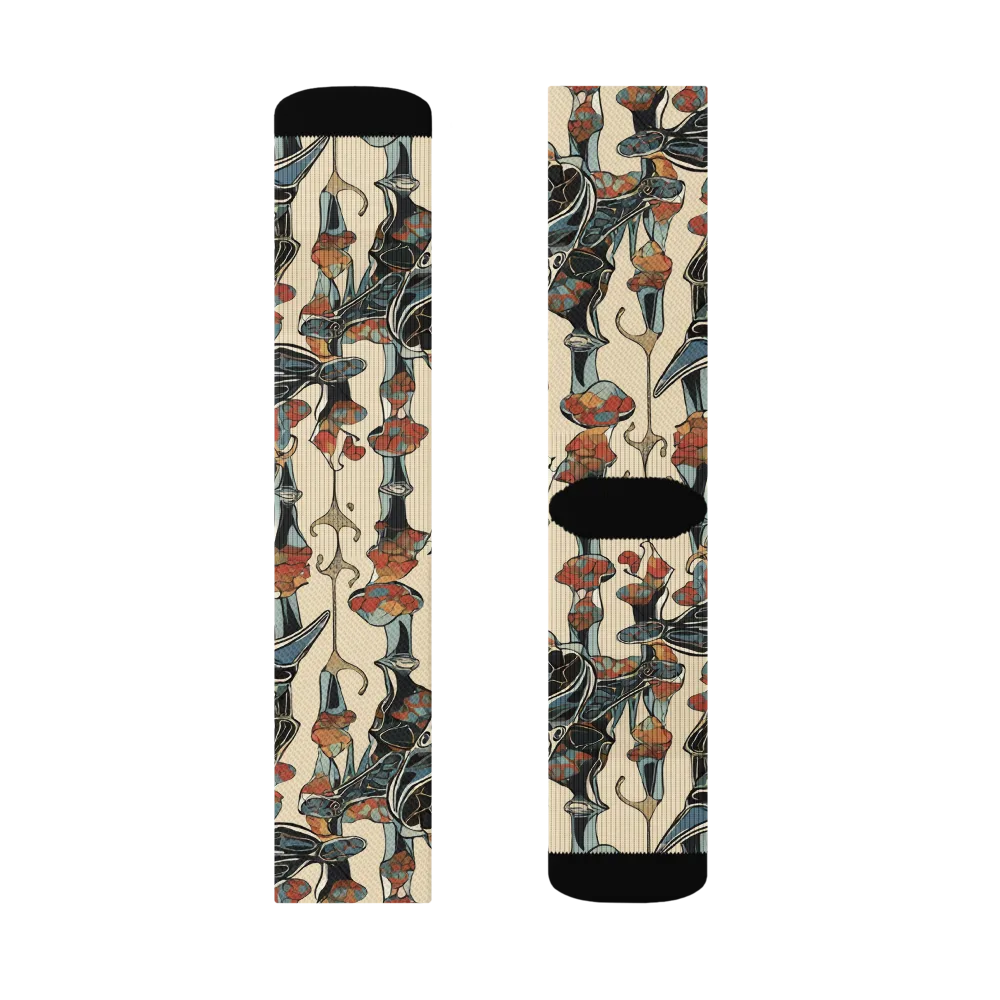 Venetian Fossils on Socks — Right Sock