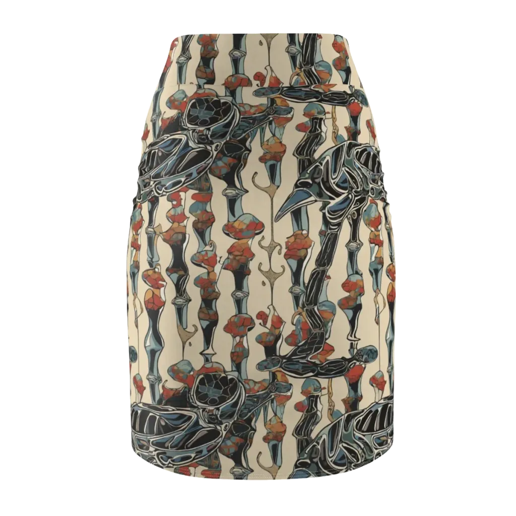 Venetian Fossils on Pencil Skirt — Back