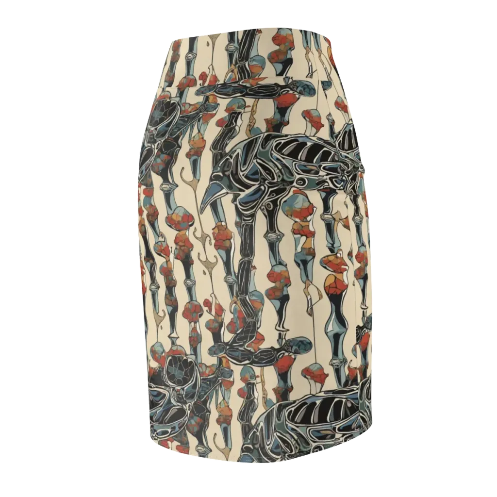 Venetian Fossils on Pencil Skirt — Back Side
