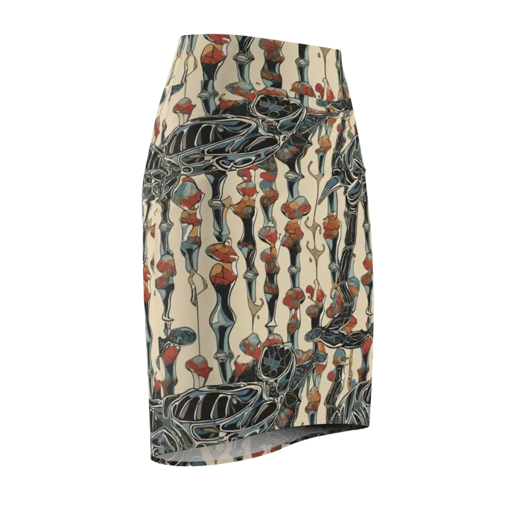 Venetian Fossils on Pencil Skirt — Front Side