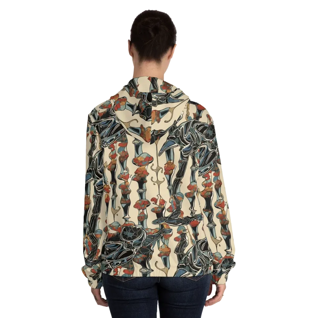 Venetian Fossils on Women's Full-Zip Hoodie — Back On Person