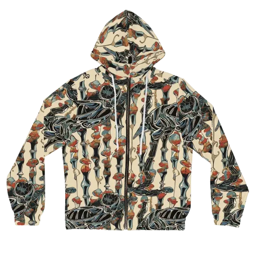 Venetian Fossils on a Women's Full-Zip Hoodie