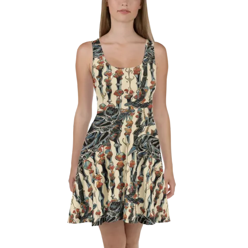 Venetian Fossils on a Skater Dress