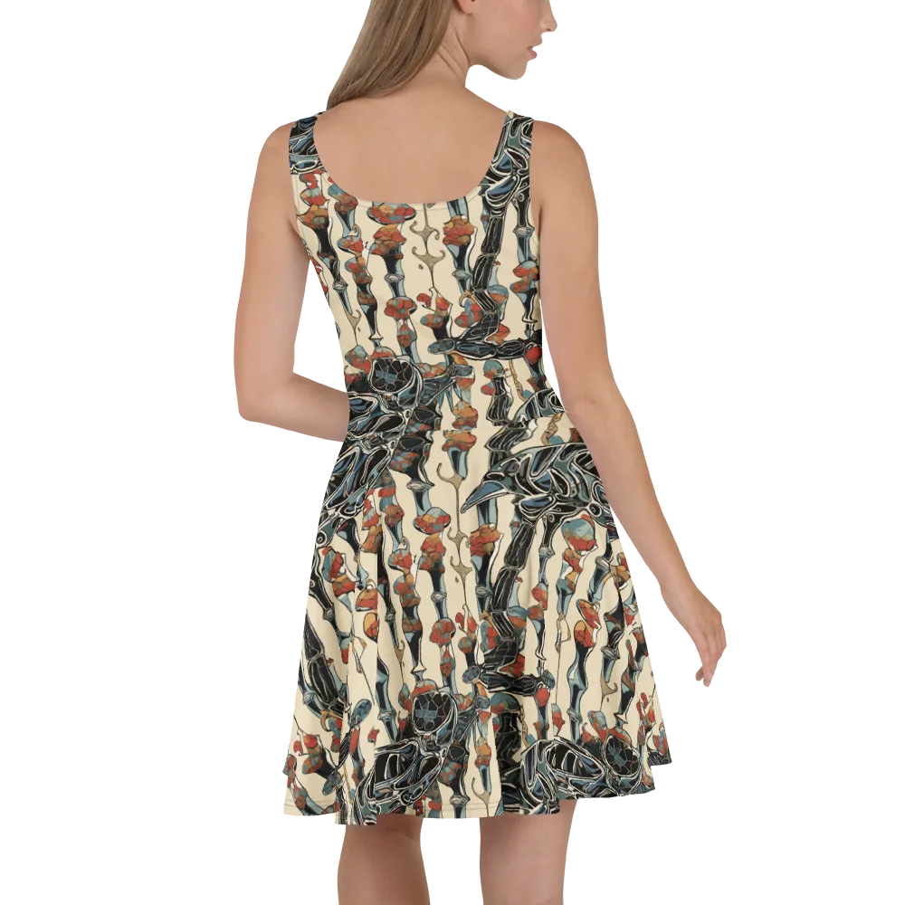 Venetian Fossils on Skater Dress — Back