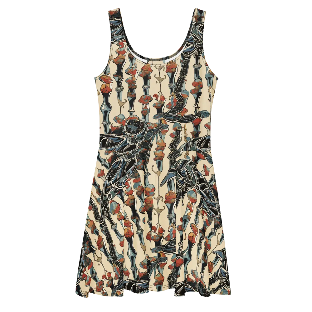 Venetian Fossils on Skater Dress — Front