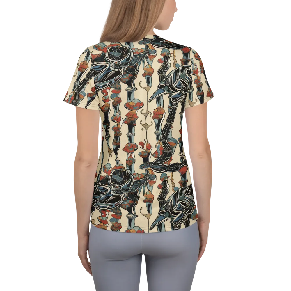 Venetian Fossils on Women's Athletic T-Shirt — Back
