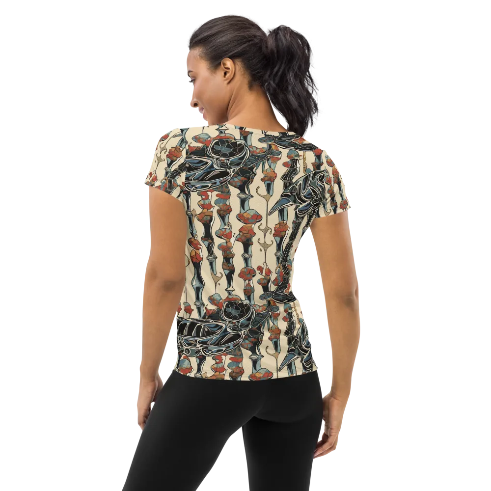 Venetian Fossils on Women's Athletic T-Shirt — Back