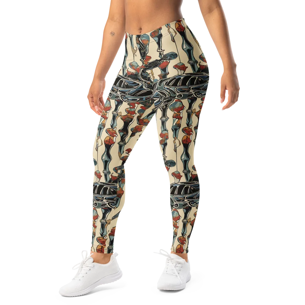 Venetian Fossils on Leggings — Left Front
