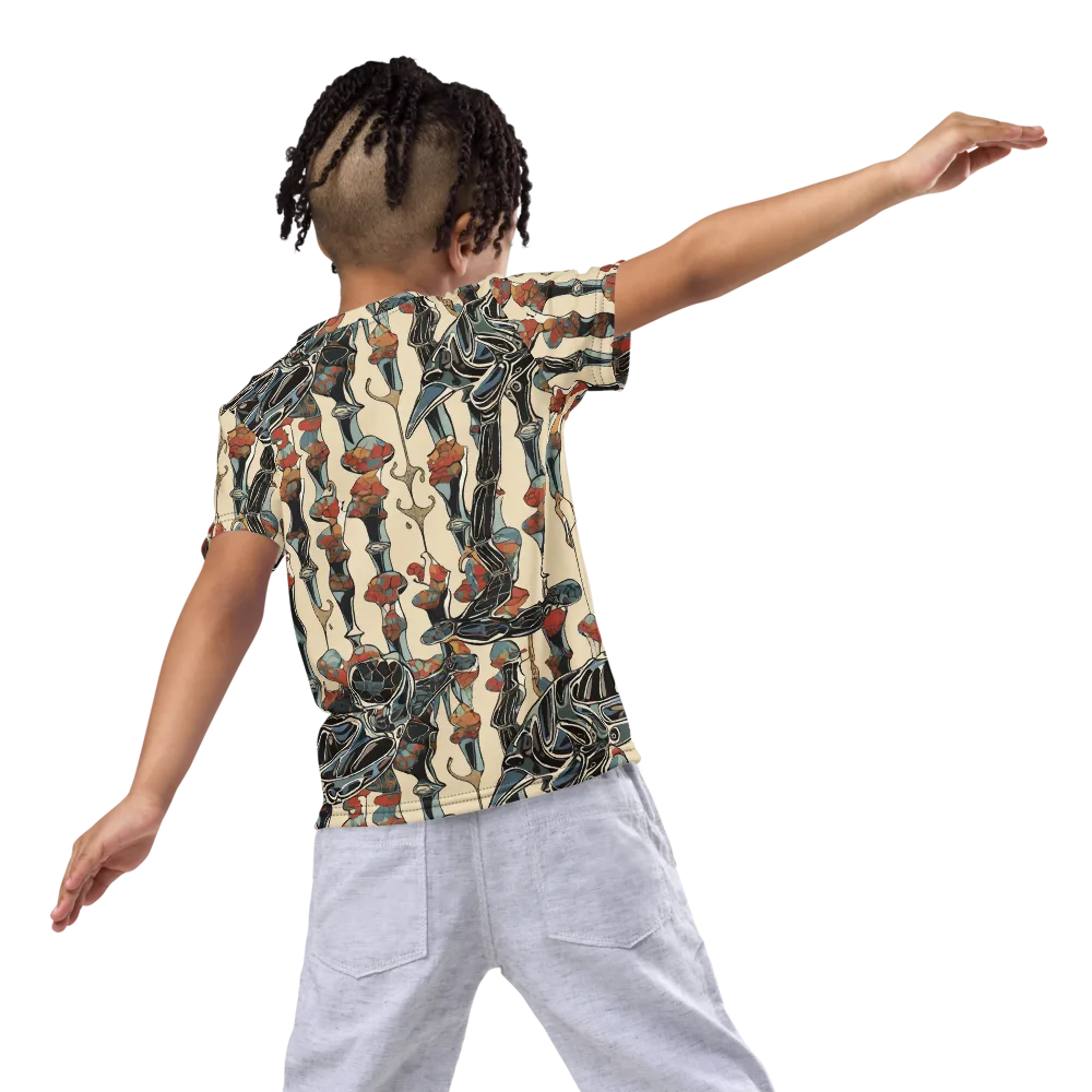 Venetian Fossils on Kids Crew Neck T-Shirt — Back